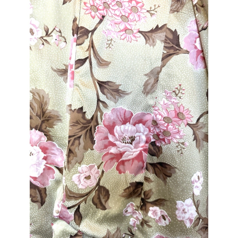 Isaac Mizrahi Womens Floral Lined Pea Coat Size 10 Cream Preppy Classic Timeless - Picture 4 of 13